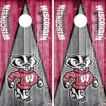 Load image into Gallery viewer, Wisconsin Badgers Cornhole Vinyl Wraps and Cornhole Boards (2 Pack) FH2044 - Officially Licensed KT Cornhole