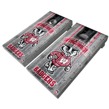 Load image into Gallery viewer, "Wisconsin Badgers Cornhole Vinyl Wraps and Cornhole Boards (2 Pack) FH2045 - Officially Licensed KT Cornhole "