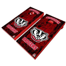 Load image into Gallery viewer, "Wisconsin Badgers Cornhole Vinyl Wraps and Cornhole Boards (2 Pack) FH3006 - Officially Licensed KT Cornhole "