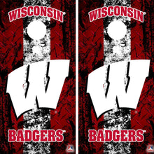 Load image into Gallery viewer, "Wisconsin Badgers Cornhole Vinyl Wraps and Cornhole Boards (2 Pack) FH3007 - Officially Licensed KT Cornhole "