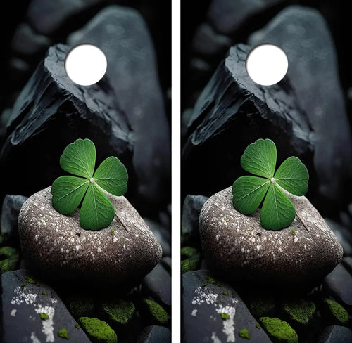 4 Leaf Clover Cornhole Wood Board Skin Wrap Ripper Graphics
