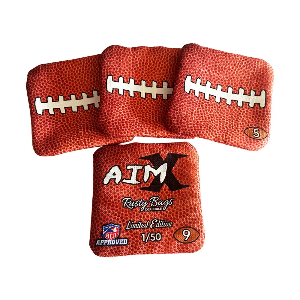 AIM X - ACO STAMPED - FOOTBALL BAGS - Pro Cornhole Bags KT Cornhole Wraps and Boards