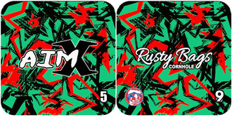 AIM X - ACO STAMPED - Pro Cornhole Bags 2 KT Cornhole Wraps and Boards
