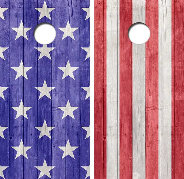 American Flag Cornhole Wood Board Skin Wraps FREE LAMINATE Ripper Graphics