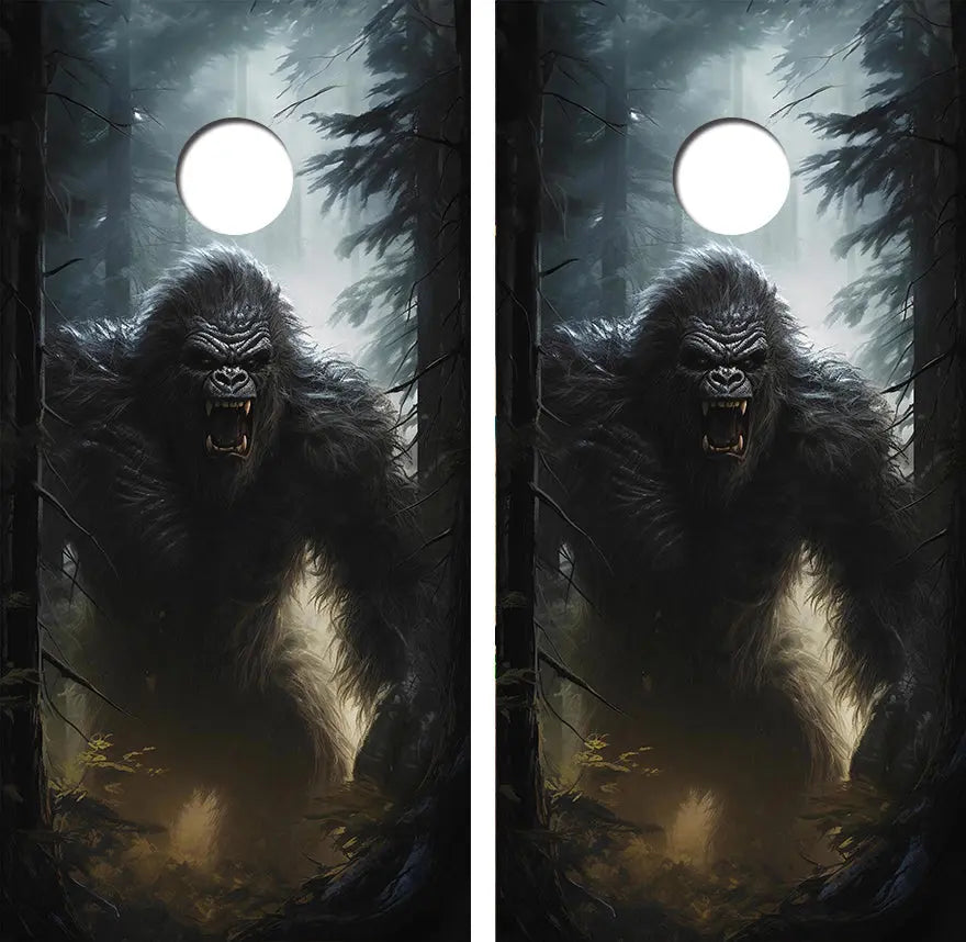 Angry Big Foot Cornhole Wood Board Skin Wrap Ripper Graphics