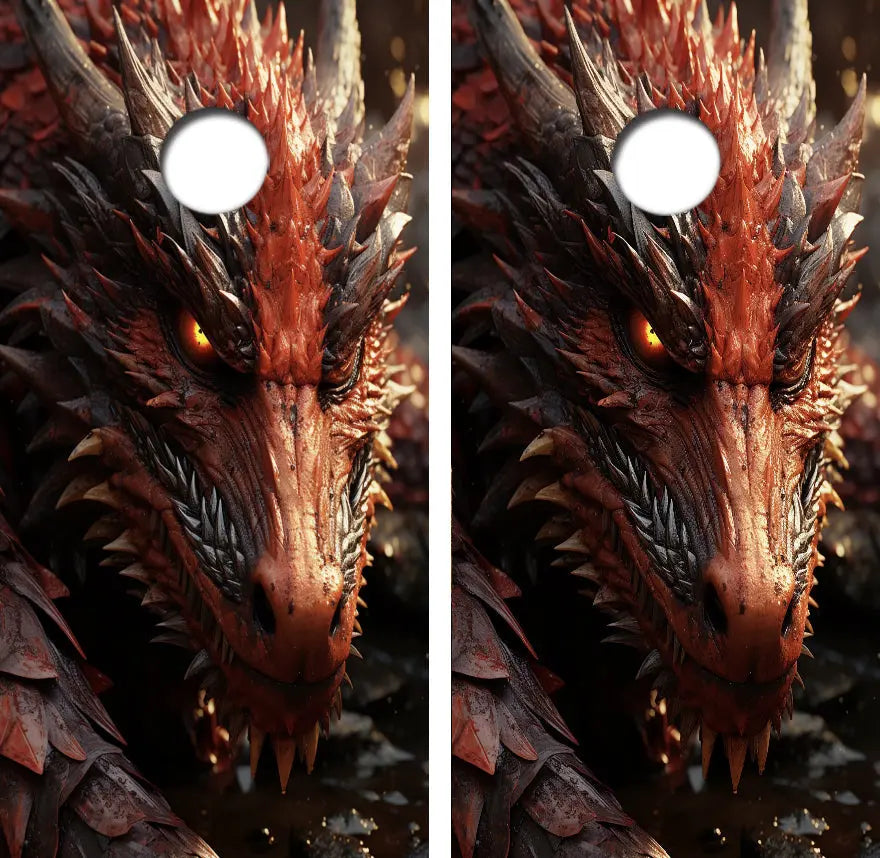 Angry Dragon Cornhole Board Skin Wraps FREE LAMINATE Ripper Graphics