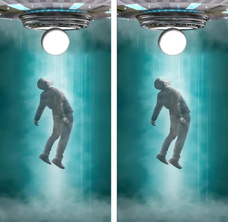 Beam Me Up UFO Cornhole Wrap Decal with Free Laminate Included Ripper Graphics