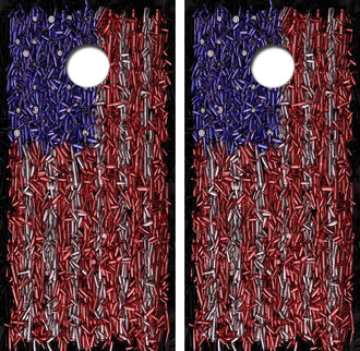 Bullet American Flag Cornhole Wrap Decal with Free Laminate Included Ripper Graphics