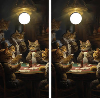 Cats Playing Poker Cornhole Wood Board Skin Wrap Ripper Graphics