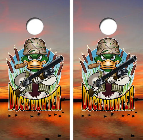 Duck Hunter Cornhole Wrap Decal with Free Laminate Included Ripper Graphics