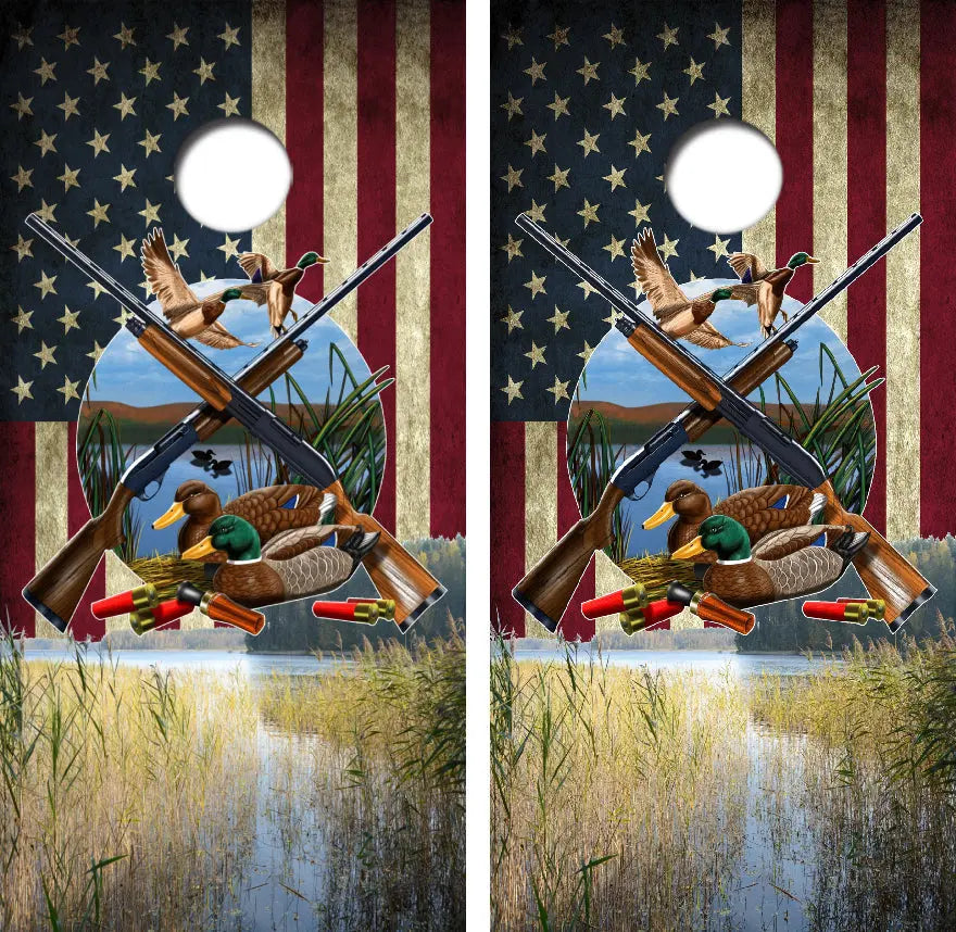Duck Hunting Cornhole Wrap Decal with Free Laminate Included Ripper Graphics