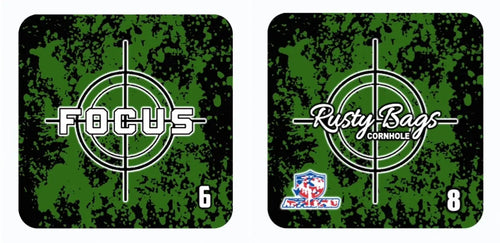 FOCUS - ACO STAMPED - Pro Cornhole Bags 2 KT Cornhole Wraps and Boards