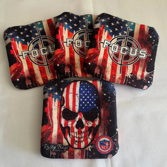 FOCUS - ACO STAMPED - Pro Cornhole Bags 2 KT Cornhole Wraps and Boards