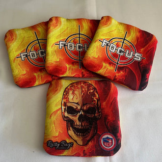 FOCUS - ACO STAMPED - Pro Cornhole Bags 4 KT Cornhole Wraps and Boards