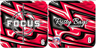 FOCUS - ACO STAMPED - Pro Cornhole Bags 5 KT Cornhole Wraps and Boards