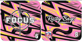 FOCUS - ACO STAMPED - Pro Cornhole Bags 5 KT Cornhole Wraps and Boards