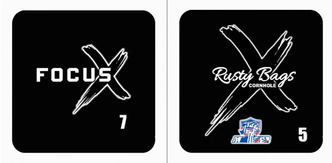 FOCUS X - ACO STAMPED - Pro Cornhole Bags 2 KT Cornhole Wraps and Boards