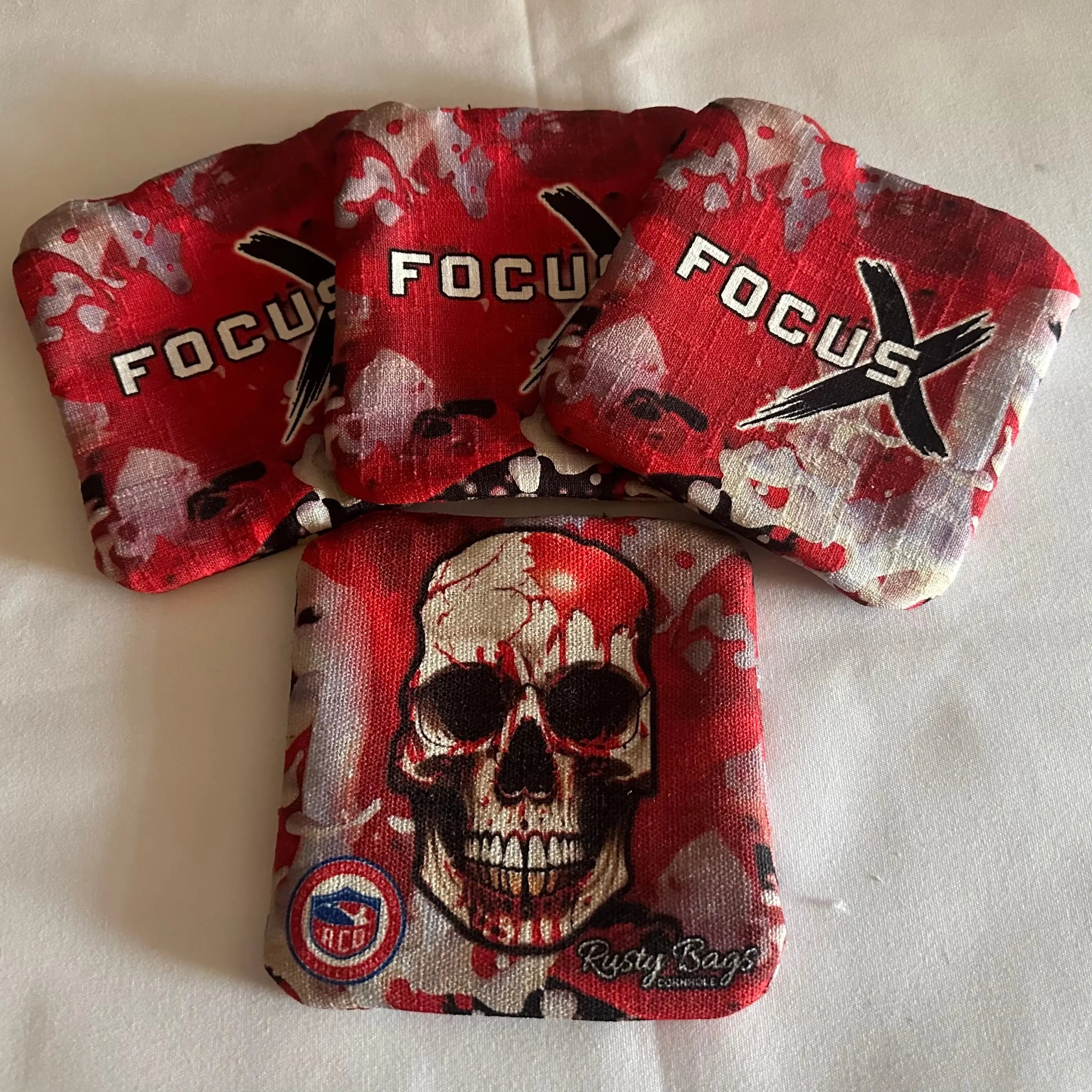 FOCUS X - ACO STAMPED - Pro Cornhole Bags 2 KT Cornhole Wraps and Boards