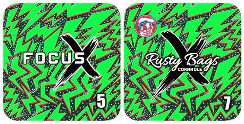 FOCUS X - ACO STAMPED - Pro Cornhole Bags 4 KT Cornhole Wraps and Boards