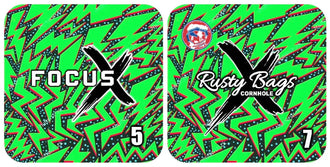 FOCUS X - ACO STAMPED - Pro Cornhole Bags 4 KT Cornhole Wraps and Boards