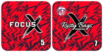 FOCUS X - ACO STAMPED - Pro Cornhole Bags 4 KT Cornhole Wraps and Boards