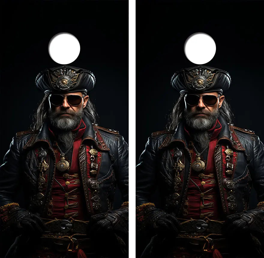 Futuristic Pirate Cornhole Wood Board Skin Wrap Ripper Graphics