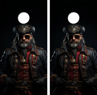 Futuristic Pirate Cornhole Wood Board Skin Wrap Ripper Graphics