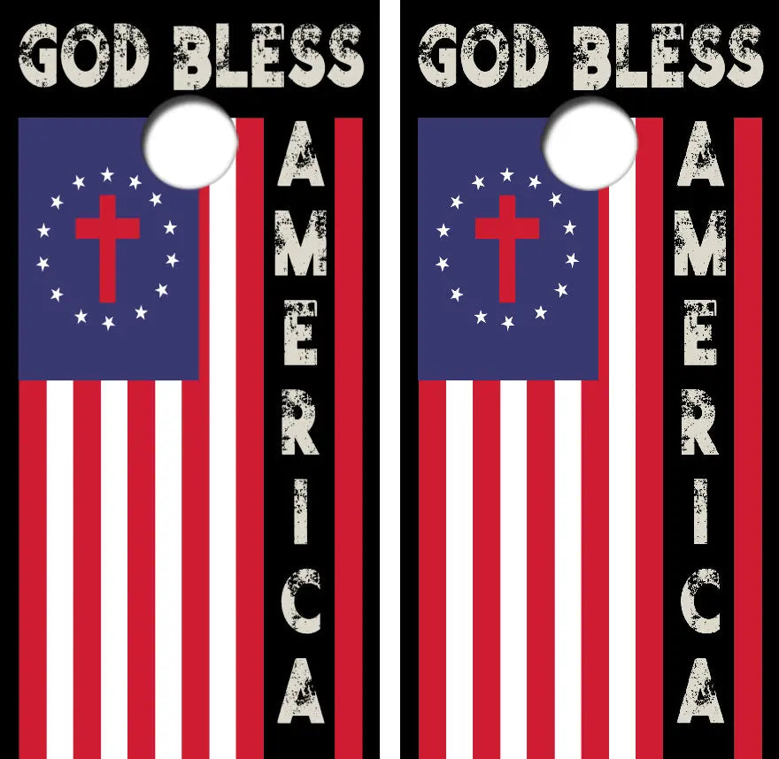 God Bless America Cornhole Wrap Decal with Free Laminate Included Ripper Graphics