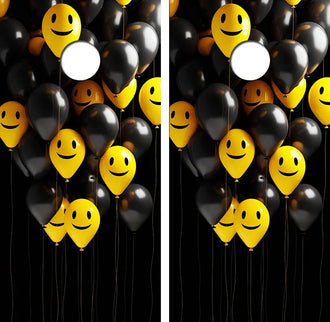 Happy Balloons Cornhole Wood Board Skin Wrap Ripper Graphics