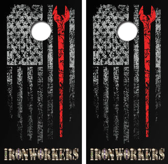 Ironworkers Cornhole Wrap Decal with Free Laminate Included Ripper Graphics