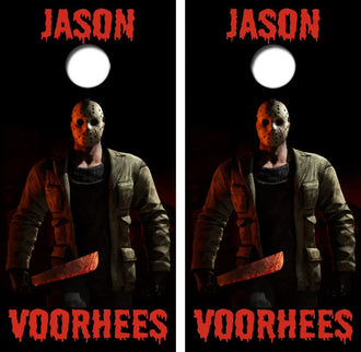 Jason Voorhees Cornhole Wrap Decal with Free Laminate Included Ripper Graphics