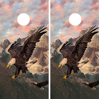 KT Cornhole - Eagle strike laminated Cornhole Vinyl Wraps / Sticker KT Cornhole Wraps and Boards
