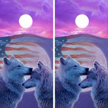 Load image into Gallery viewer, KT Cornhole - Loving Wolves laminated Cornhole Vinyl Wraps / Sticker KT Cornhole Wraps and Boards
