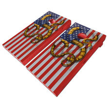 Load image into Gallery viewer, KT Cornhole - Patriotic Boa Constrictor laminated Cornhole Vinyl Wraps / Sticker KT Cornhole Wraps and Boards
