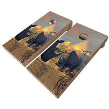Load image into Gallery viewer, KT Cornhole - Rhino stand off laminated Cornhole Vinyl Wraps / Sticker KT Cornhole Wraps and Boards
