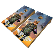 Load image into Gallery viewer, KT Cornhole - Top Cat Meowverick laminated Cornhole Vinyl Wraps / Sticker KT Cornhole Wraps and Boards
