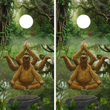 Load image into Gallery viewer, KT Cornhole - Zen Sloth laminated Cornhole Vinyl Wraps / Sticker KT Cornhole Wraps and Boards
