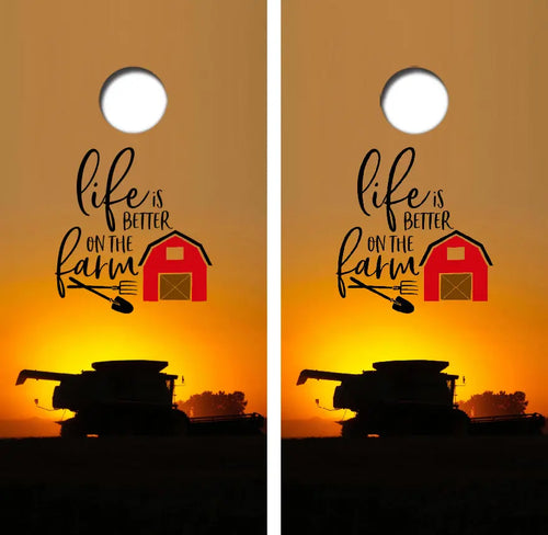 Life Is Better On The Farm Cornhole Wrap Decal with Free Laminate Included Ripper Graphics
