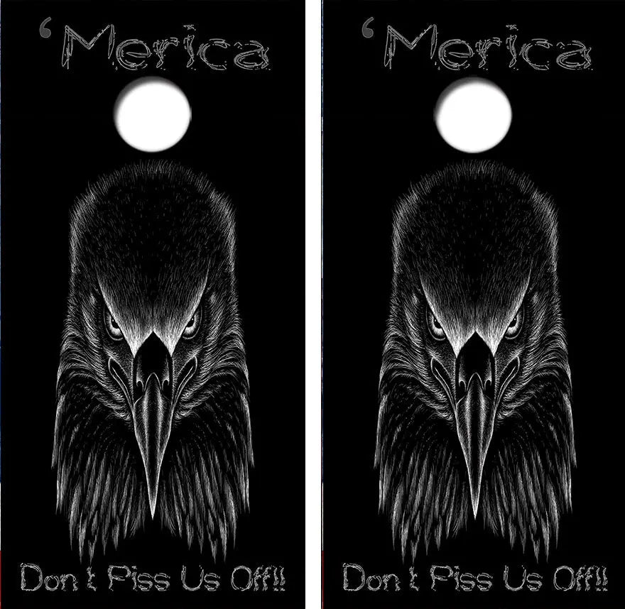 'Merica Bald Eagle Cornhole Wrap Decal with Free Laminate Included Ripper Graphics