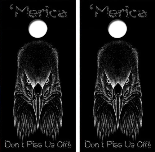 'Merica Bald Eagle Cornhole Wrap Decal with Free Laminate Included Ripper Graphics
