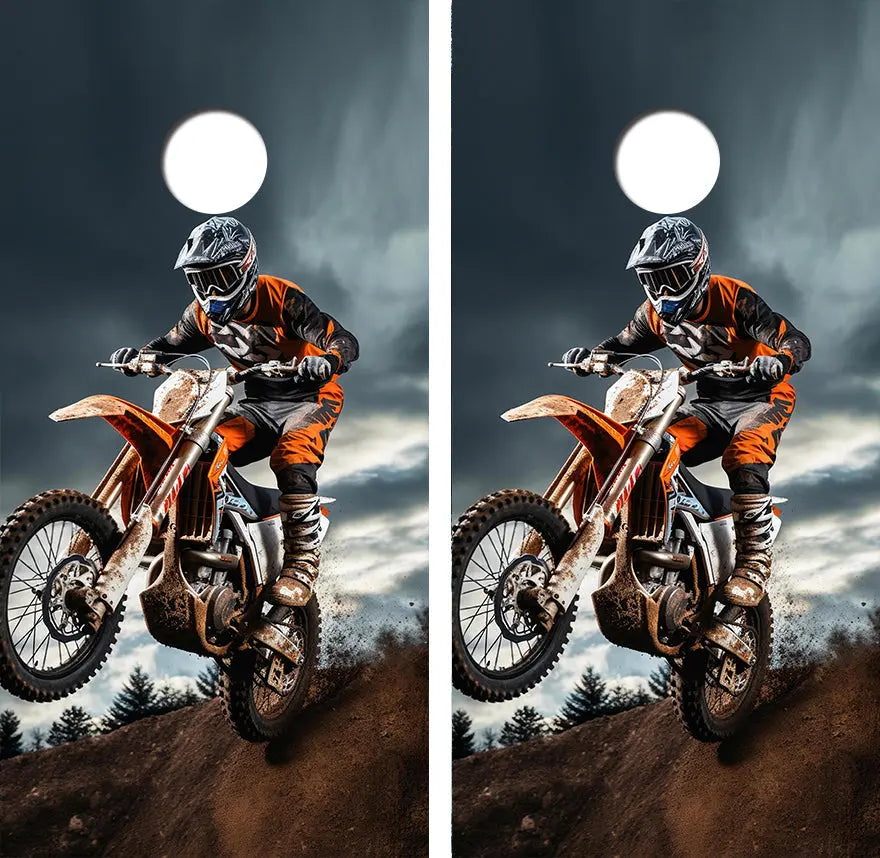 Motorcross Dirt Bike Cornhole Wood Board Skin Wrap Ripper Graphics