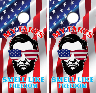 My Farts Smell Like Freedom Cornhole Wrap Decal with Free Laminate Included Ripper Graphics