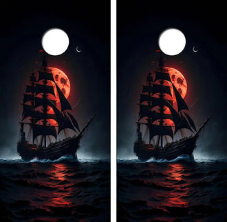 Pirate Ship Cornhole Wood Board Skin Wrap Ripper Graphics