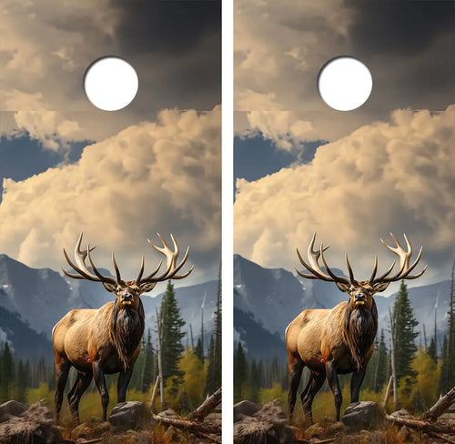Rocky Mountain Elk Cornhole Wood Board Skin Wrap Ripper Graphics