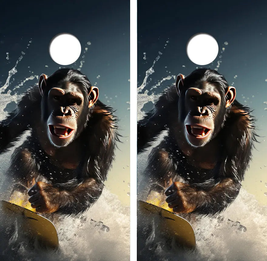 Surfing Chimp Cornhole Wood Board Skin Wrap Ripper Graphics