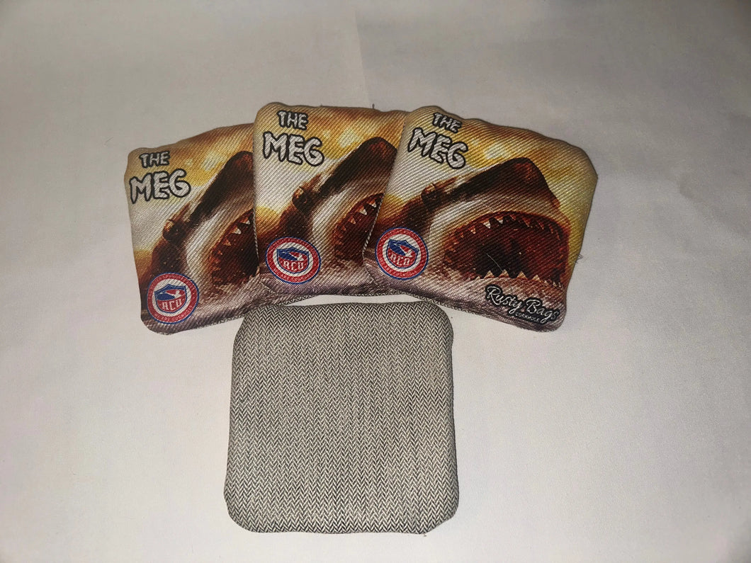 THE MEG FACE - Tan Carpet - Pro Cornhole Bags 3 KT Cornhole Wraps and Boards