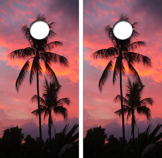 Tropical Sunset Cornhole Wrap Decal with Free Laminate Included Ripper Graphics
