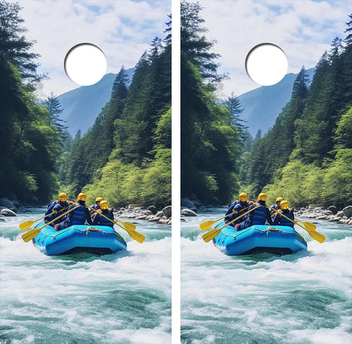 White Water Rafting Cornhole Wood Board Skin Wrap Ripper Graphics
