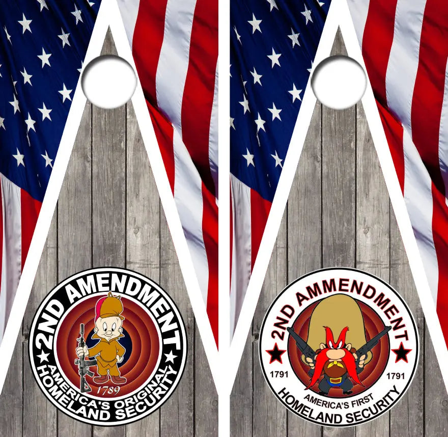 2nd Amendment Yosemite Elmer Cornhole Wrap Decal with Free Laminate Included Ripper Graphics