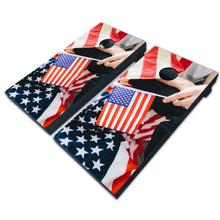 Load image into Gallery viewer, 4th of July Flag Cornhole Game Boards Decals Wraps Cornhole Board Wraps and Decals Cornhole Skins Stickers Laminated Cornhole Wraps KT Cornhole
